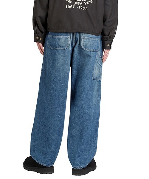 GOLD（ゴールド）の「GOLD / ゴールド：RECYCLED WASTE SUVIN COTTON YARN 11.5oz DENIM DOUBLE KNEE PAINTER PANTS VINTAGE：25B-GL42582H[MUS]（デニムパンツ・メンズ・ネイビー・S/XL/L/M）」の9枚目の写真