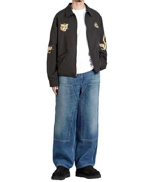 GOLD（ゴールド）の「GOLD / ゴールド：RECYCLED WASTE SUVIN COTTON YARN 11.5oz DENIM DOUBLE KNEE PAINTER PANTS VINTAGE：25B-GL42582H[MUS]（デニムパンツ・メンズ・ネイビー・S/XL/L/M）」の10枚目の写真
