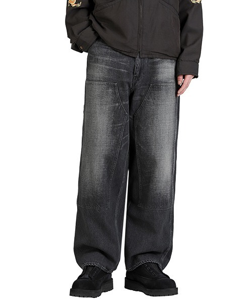 GOLD（ゴールド）の「GOLD / ゴールド：RECYCLED WASTE SUVIN COTTON YARN 11.5oz DENIM DOUBLE KNEE PAINTER PANTS VINTAGE：25B-GL42582H[MUS]（デニムパンツ・メンズ・ネイビー/ブラック・S/XL/L/M）」の16枚目の写真