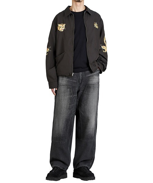 GOLD（ゴールド）の「GOLD / ゴールド：RECYCLED WASTE SUVIN COTTON YARN 11.5oz DENIM DOUBLE KNEE PAINTER PANTS VINTAGE：25B-GL42582H[MUS]（デニムパンツ・メンズ・ネイビー/ブラック・S/XL/L/M）」の13枚目の写真
