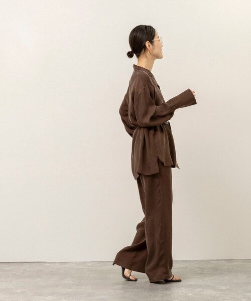 MAQWEL（マクウェル）の「《セットアップ対応》【MAQWEL/マクウェル】ウォッシャブルサテンパンツ（その他パンツ・レディース・ブラック/ダークブラウン/オフホワイト・M/S）」の19枚目の写真