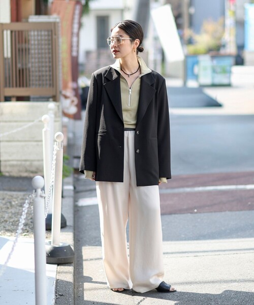 MAQWEL（マクウェル）の「《セットアップ対応》【MAQWEL/マクウェル】ウォッシャブルサテンパンツ（その他パンツ・レディース・ブラック/ダークブラウン/オフホワイト・M/S）」の10枚目の写真