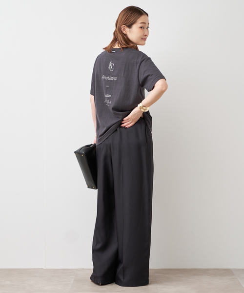Deuxieme Classe(ドゥーズィエムクラス)の「*【Raspail/ラスパイユ】Tuck Pants(スラックス・レディース・ネイビー/ベージュ・38/36)」の4枚目の写真