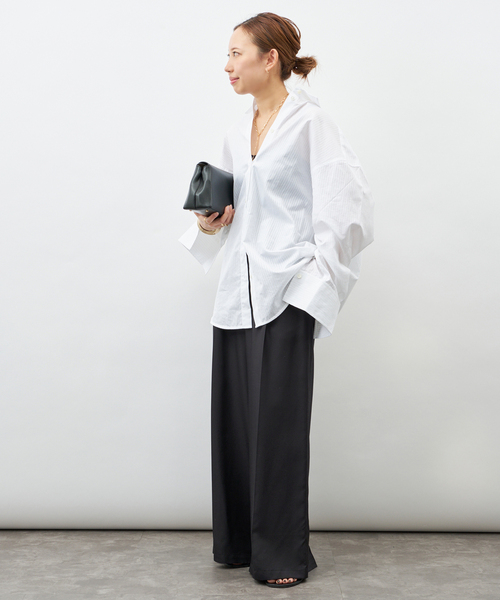 Deuxieme Classe(ドゥーズィエムクラス)の「*【Raspail/ラスパイユ】Tuck Pants(スラックス・レディース・ネイビー/ベージュ・38/36)」の9枚目の写真