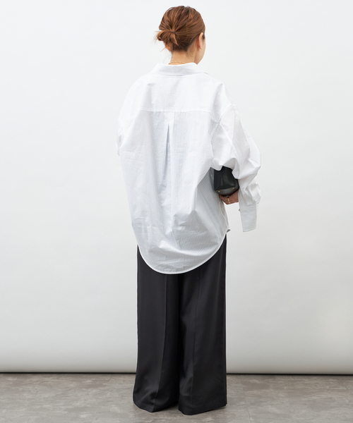 Deuxieme Classe(ドゥーズィエムクラス)の「*【Raspail/ラスパイユ】Tuck Pants(スラックス・レディース・ネイビー/ベージュ・38/36)」の10枚目の写真