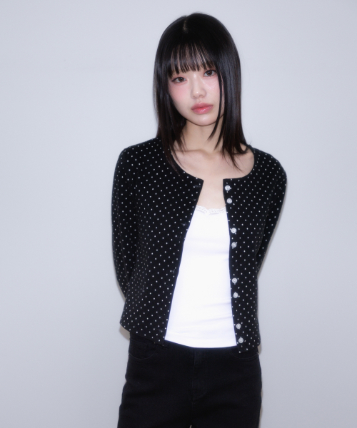 ROSEFRANTZ（ロゼフランツ）の「Dot Button Point Cardigan [Black]（カーディガン/ボレロ・レディース・ブラック・OS）」の8枚目の写真