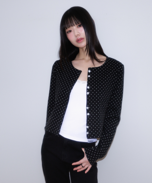 ROSEFRANTZ（ロゼフランツ）の「Dot Button Point Cardigan [Black]（カーディガン/ボレロ・レディース・ブラック・OS）」の10枚目の写真
