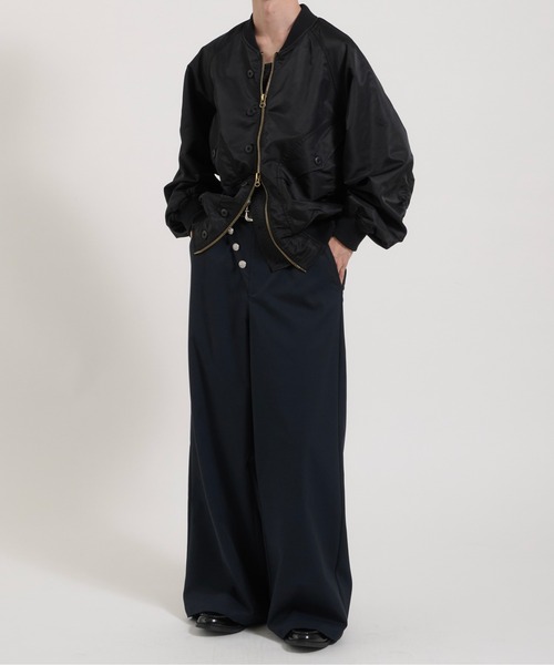 Perushu(ペルーシュ)の「L2B double zip up button flight jacket/L2B ダブルジップボタンフライトジャケット(ブルゾン・メンズ・カーキ/ブラック/ブラウン・MEDIUM/LARGE)」の22枚目の写真