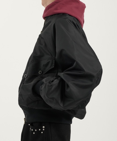 Perushu(ペルーシュ)の「L2B double zip up button flight jacket/L2B ダブルジップボタンフライトジャケット(ブルゾン・メンズ・カーキ/ブラック/ブラウン・MEDIUM/LARGE)」の9枚目の写真