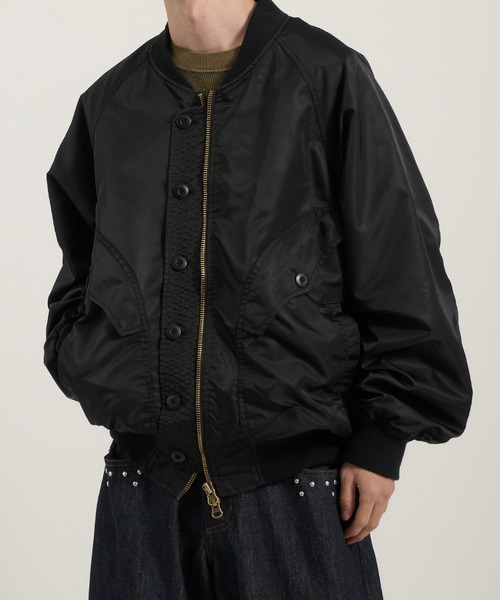Perushu(ペルーシュ)の「L2B double zip up button flight jacket/L2B ダブルジップボタンフライトジャケット(ブルゾン・メンズ・カーキ/ブラック/ブラウン・MEDIUM/LARGE)」の15枚目の写真