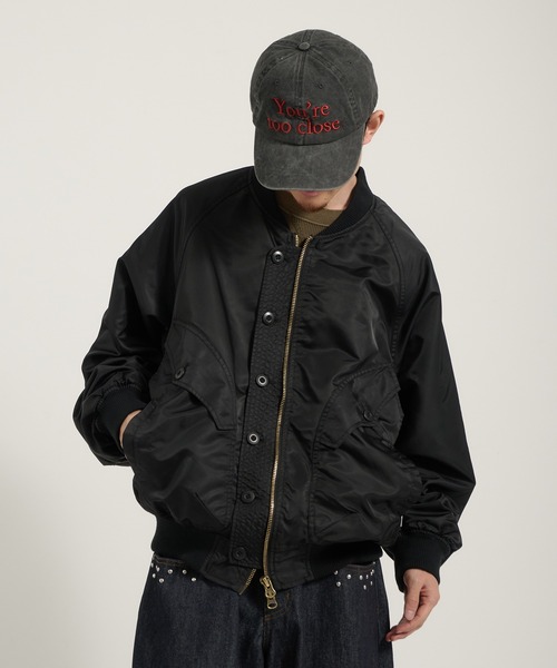 Perushu(ペルーシュ)の「L2B double zip up button flight jacket/L2B ダブルジップボタンフライトジャケット(ブルゾン・メンズ・カーキ/ブラック/ブラウン・MEDIUM/LARGE)」の18枚目の写真