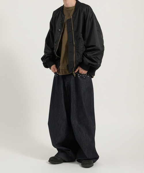 Perushu(ペルーシュ)の「L2B double zip up button flight jacket/L2B ダブルジップボタンフライトジャケット(ブルゾン・メンズ・カーキ/ブラック/ブラウン・MEDIUM/LARGE)」の17枚目の写真