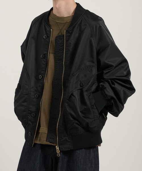 Perushu(ペルーシュ)の「L2B double zip up button flight jacket/L2B ダブルジップボタンフライトジャケット(ブルゾン・メンズ・カーキ/ブラック/ブラウン・MEDIUM/LARGE)」の16枚目の写真