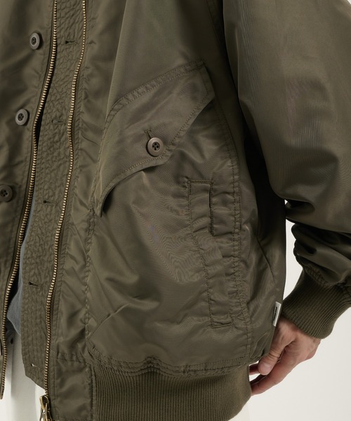 Perushu(ペルーシュ)の「L2B double zip up button flight jacket/L2B ダブルジップボタンフライトジャケット(ブルゾン・メンズ・カーキ/ブラック/ブラウン・MEDIUM/LARGE)」の6枚目の写真