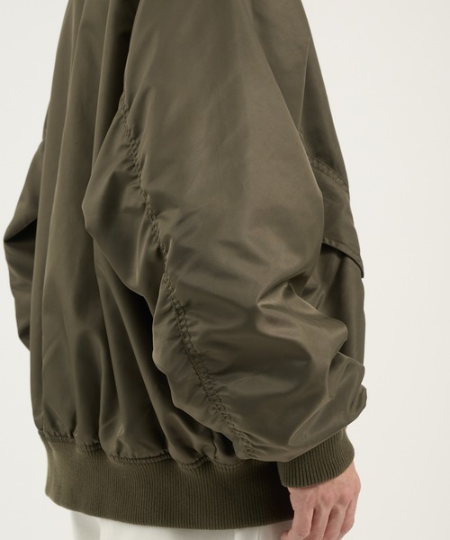 Perushu(ペルーシュ)の「L2B double zip up button flight jacket/L2B ダブルジップボタンフライトジャケット(ブルゾン・メンズ・カーキ/ブラック/ブラウン・MEDIUM/LARGE)」の7枚目の写真