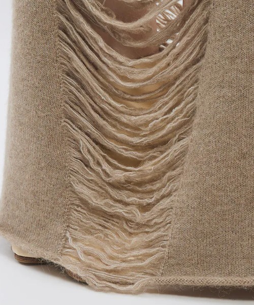 Seivson(セイヴソン)の「Seivson Fiberrism |Wool-Blend Cut-Out Knit Skirt(スカート・レディース・グリーン系その他/ブラック・MEDIUM)」の8枚目の写真