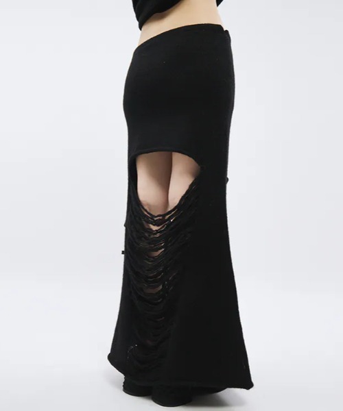 Seivson(セイヴソン)の「Seivson Fiberrism |Wool-Blend Cut-Out Knit Skirt(スカート・レディース・グリーン系その他/ブラック・MEDIUM)」の13枚目の写真