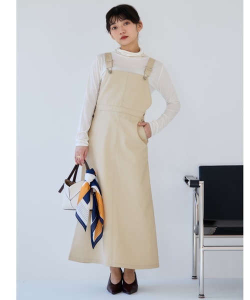 COHINA(コヒナ)の「【Dickies×COHINA】ジャンパースカート 【低身長・小柄女性】(ジャンパースカート・レディース・グレー/ベージュ/カーキ・SHORT/REGULAR)」の2枚目の写真