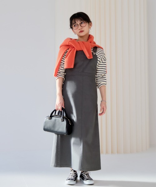 COHINA(コヒナ)の「【Dickies×COHINA】ジャンパースカート 【低身長・小柄女性】(ジャンパースカート・レディース・グレー/ベージュ/カーキ・SHORT/REGULAR)」の1枚目の写真