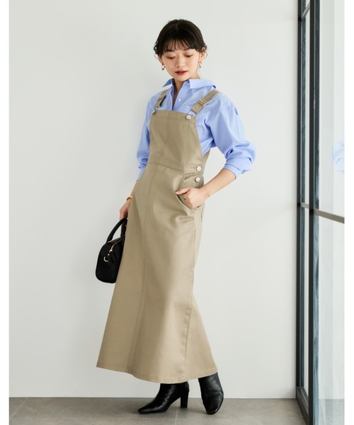 COHINA(コヒナ)の「【Dickies×COHINA】ジャンパースカート 【低身長・小柄女性】(ジャンパースカート・レディース・グレー/ベージュ/カーキ・SHORT/REGULAR)」の5枚目の写真