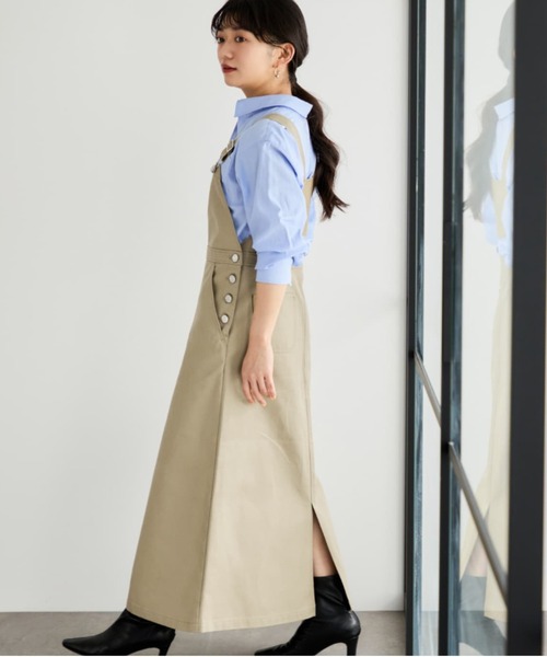 COHINA(コヒナ)の「【Dickies×COHINA】ジャンパースカート 【低身長・小柄女性】(ジャンパースカート・レディース・グレー/ベージュ/カーキ・SHORT/REGULAR)」の7枚目の写真