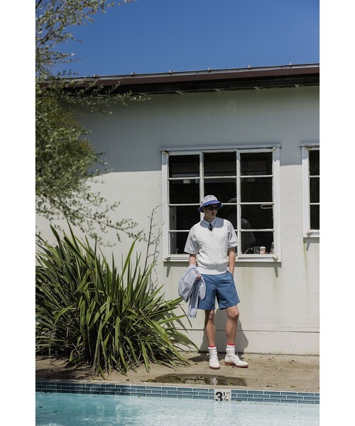 BEAMS PLUS(ビームスプラス)の「Plain Front Shorts Seersucker Gingham(その他パンツ・メンズ・ブルー/グリーン・SMALL/MEDIUM/LARGE/X-LARGE)」の14枚目の写真