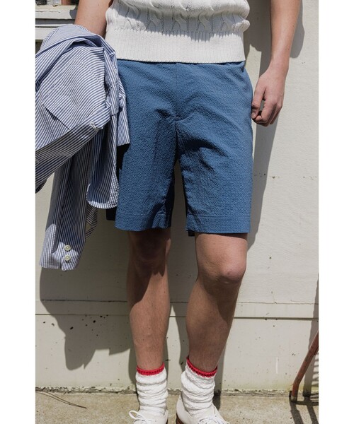 BEAMS PLUS(ビームスプラス)の「Plain Front Shorts Seersucker Gingham(その他パンツ・メンズ・ブルー/グリーン・SMALL/MEDIUM/LARGE/X-LARGE)」の15枚目の写真