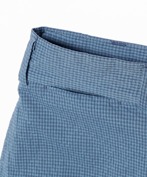 BEAMS PLUS(ビームスプラス)の「Plain Front Shorts Seersucker Gingham(その他パンツ・メンズ・ブルー/グリーン・SMALL/MEDIUM/LARGE/X-LARGE)」の9枚目の写真