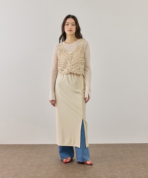 ADAM ET ROPE'（アダムエロペ）の「バイカラーエラスティックスカート（スカート・レディース・ブラウン系その他/ホワイト系その他5・FREE）」の5枚目の写真