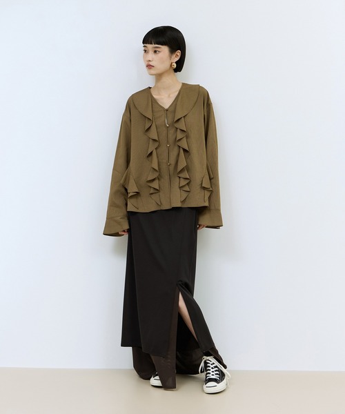 ADAM ET ROPE'（アダムエロペ）の「バイカラーエラスティックスカート（スカート・レディース・ブラウン系その他/ホワイト系その他5・FREE）」の13枚目の写真