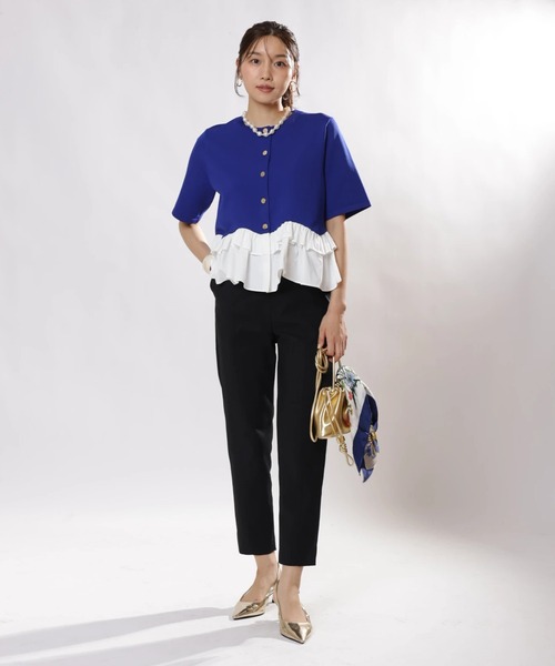 JUSGLITTY（ジャスグリッティー）の「ストレッチサブリナパンツ（その他パンツ・レディース・ブラック/ホワイト・0/1/2）」の4枚目の写真