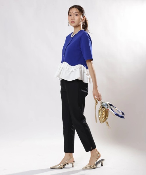 JUSGLITTY（ジャスグリッティー）の「ストレッチサブリナパンツ（その他パンツ・レディース・ブラック/ホワイト・0/1/2）」の5枚目の写真