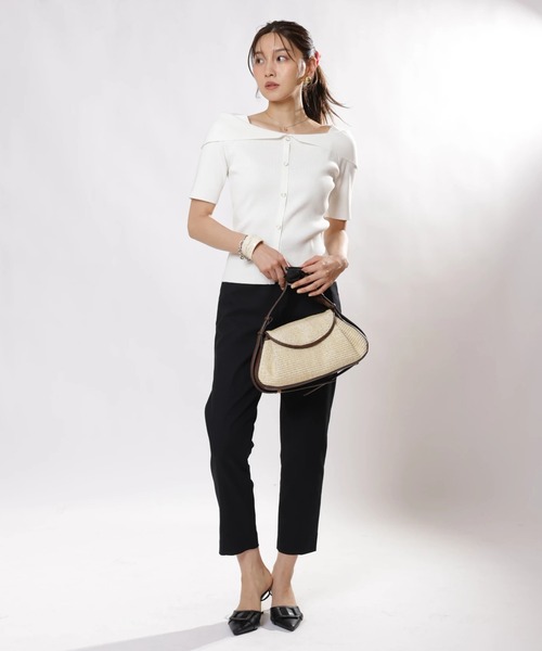 JUSGLITTY（ジャスグリッティー）の「ストレッチサブリナパンツ（その他パンツ・レディース・ブラック/ホワイト・0/1/2）」の8枚目の写真