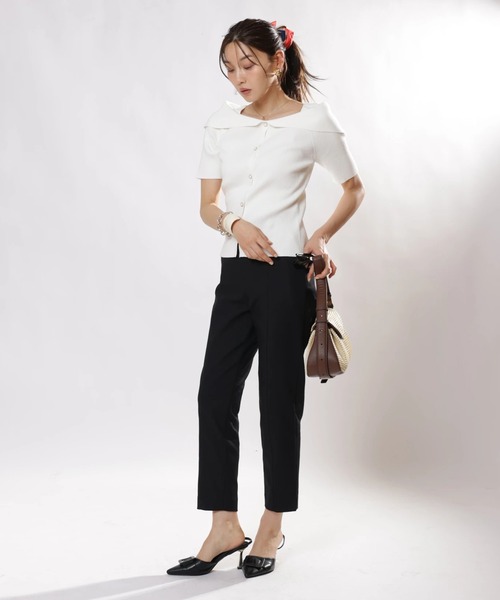 JUSGLITTY（ジャスグリッティー）の「ストレッチサブリナパンツ（その他パンツ・レディース・ブラック/ホワイト・0/1/2）」の9枚目の写真