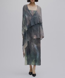 Ameri(�A����)��PAINTED TEXTURE ART LAYERED DRESS(�h���X)
