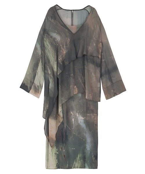 PAINTED TEXTURE ART LAYERED DRESS（ドレス）｜Ameri（アメリ）の