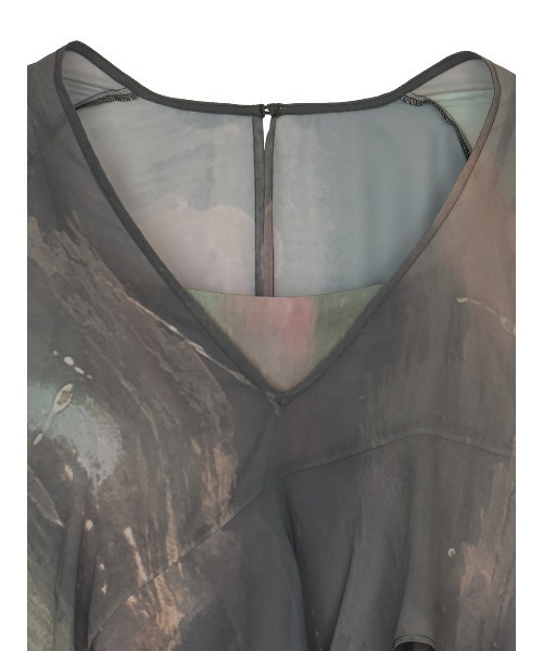 Ameri(アメリ)の「PAINTED TEXTURE ART LAYERED DRESS(ドレス・レディース・イエロー/カーキ・MEDIUM/SMALL)」の18枚目の写真