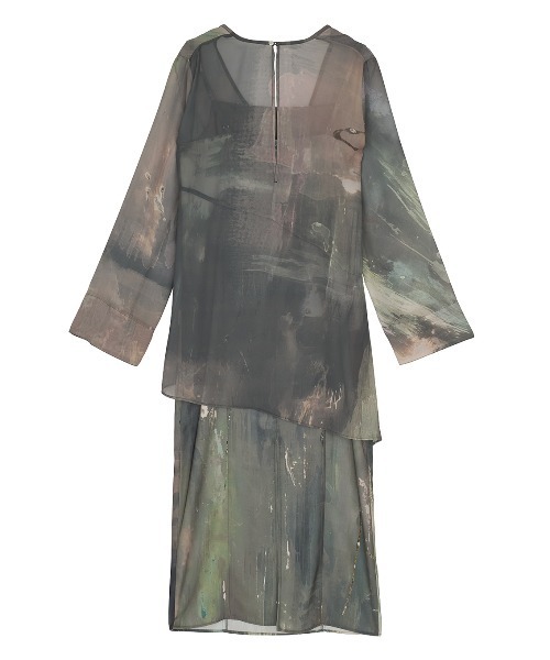 PAINTED TEXTURE ART LAYERED DRESS（ドレス）｜Ameri（アメリ）の