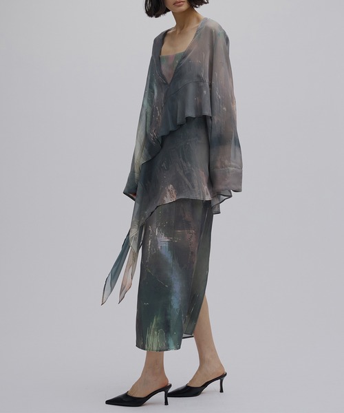 PAINTED TEXTURE ART LAYERED DRESS（ドレス）｜Ameri（アメリ）の