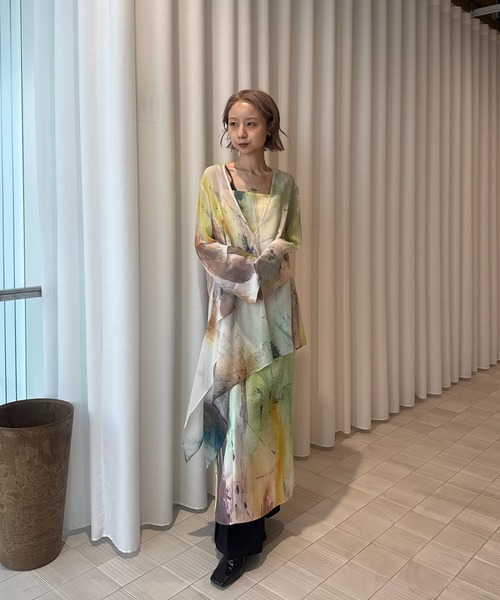 PAINTED TEXTURE ART LAYERED DRESS（ドレス）｜Ameri（アメリ）の