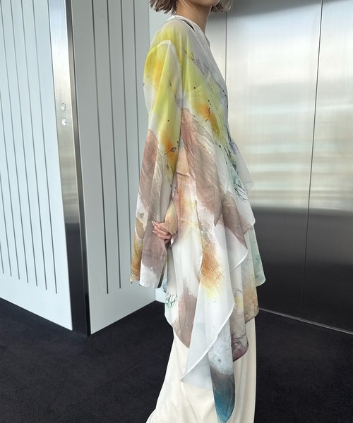 PAINTED TEXTURE ART LAYERED DRESS（ドレス）｜Ameri（アメリ）の
