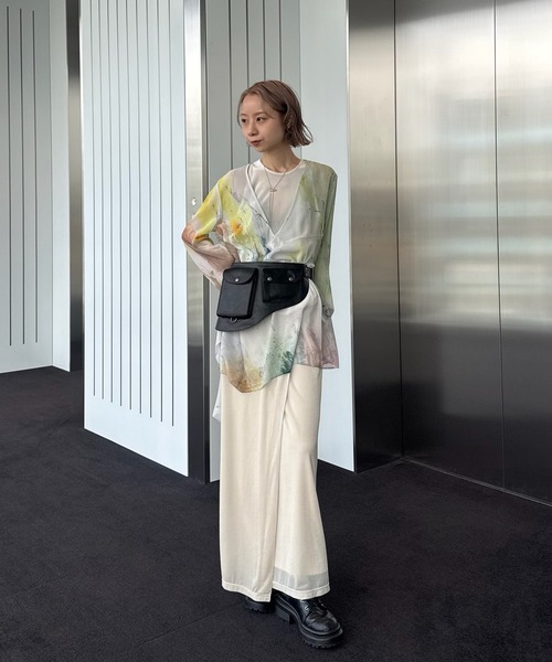PAINTED TEXTURE ART LAYERED DRESS（ドレス）｜Ameri（アメリ）の