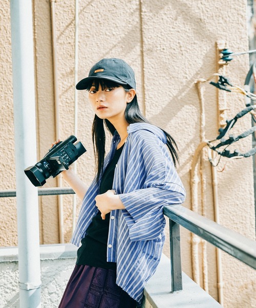 niko and...（ニコアンド）の「[MODE NORM CORE] シアー先染めコクーンシャツ（シャツ/ブラウス・レディース・ブルー/オフホワイト/ブラック・FREE）」の3枚目の写真