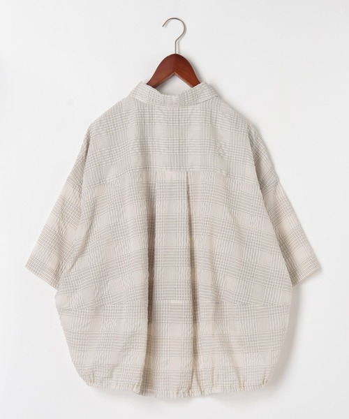 niko and...（ニコアンド）の「[MODE NORM CORE] シアー先染めコクーンシャツ（シャツ/ブラウス・レディース・ブルー/オフホワイト/ブラック・FREE）」の7枚目の写真