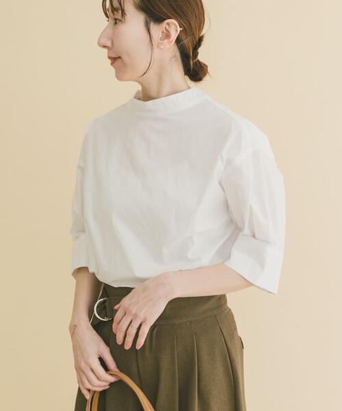 ITEMS URBANRESEARCH（アイテムズ アーバンリサーチ）の「5ブソデハイネックブラウス（シャツ/ブラウス・レディース・チャコールグレー/ホワイト/ミント・FREE）」の2枚目の写真