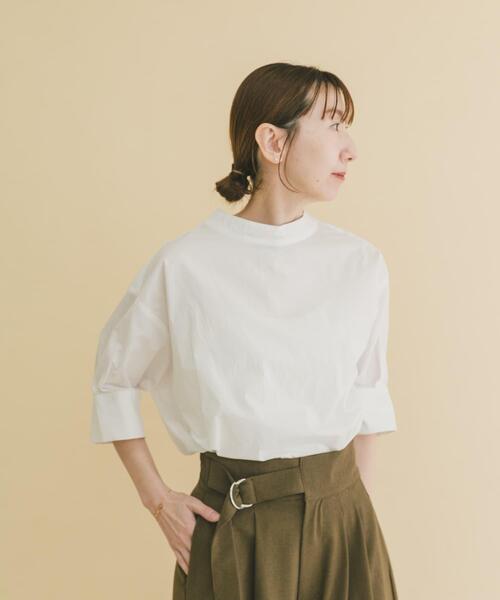 ITEMS URBANRESEARCH（アイテムズ アーバンリサーチ）の「5ブソデハイネックブラウス（シャツ/ブラウス・レディース・チャコールグレー/ホワイト/ミント・FREE）」の6枚目の写真