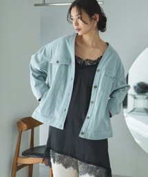 DOUX ARCHIVES（ドゥアルシーヴ）の「Ｖ開きオーバージャケット（デニムジャケット）」