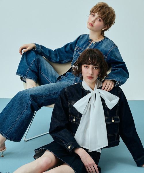 EIMY ISTOIRE（エイミーイストワール）の「ビットデニムパンツ（デニムパンツ・レディース・ブルー/インディゴブルー・24inch/23inch）」の12枚目の写真