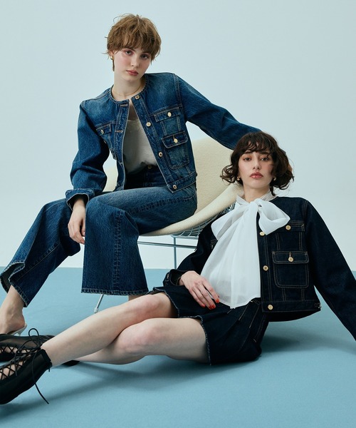 EIMY ISTOIRE（エイミーイストワール）の「ビットデニムパンツ（デニムパンツ・レディース・ブルー/インディゴブルー・24inch/23inch）」の13枚目の写真