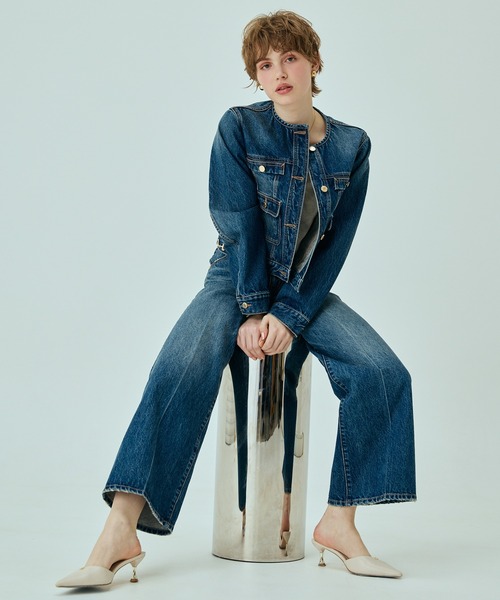 EIMY ISTOIRE（エイミーイストワール）の「ビットデニムパンツ（デニムパンツ・レディース・ブルー/インディゴブルー・24inch/23inch）」の18枚目の写真